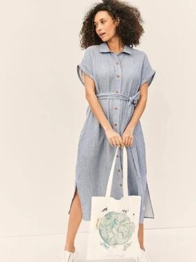 Little Planet by Carter’s Blue Striped Gauze Shirt Dress XXL Maternity Friendly